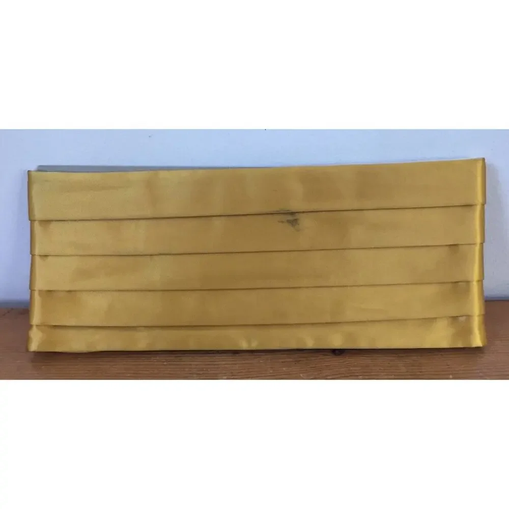 Vtg Shiny Gold Formal Wear Prom Wedding Tux Cummerbund Adjustable Waist 26-49